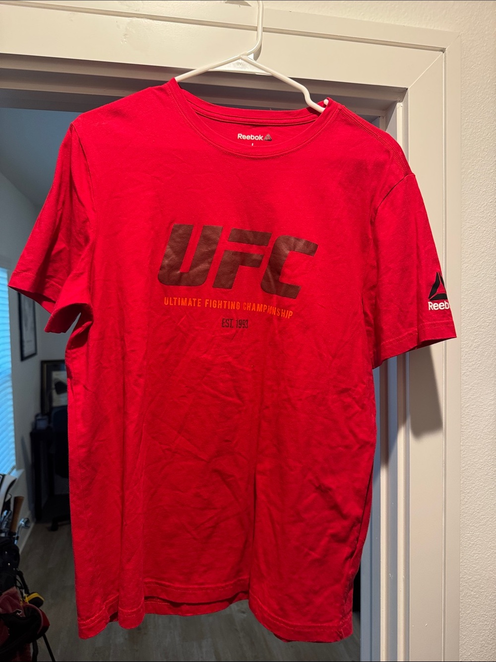 Reebok Men's Red UFC Graphic Short Sleeve Tee